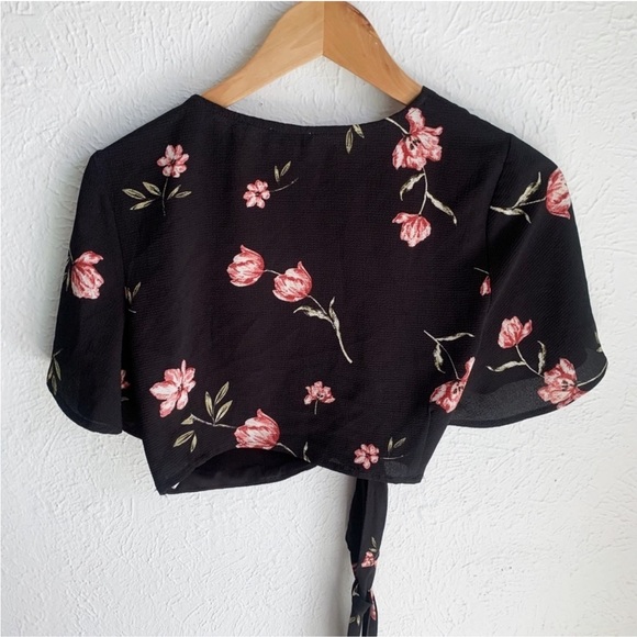 Tobi Floral Maxi Wrap Skirt and Top Set black Sz Large - Picture 7 of 8